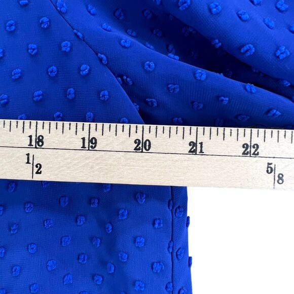 J Crew Blouse Womens S Cobalt Blue Sheer Swiss Dot Keyhole Popover Top Preppy - Picture 7 of 14